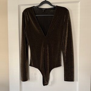 Express Shimmering Gold Bodysuit